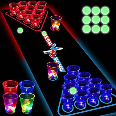 noveltymeme 45 PCS Glow in the Dark Beer Pong Table Mat, Drinking Game Pong  Game with Party Cups, Glow Pongs for Indoor Outdoor Party Game Party  Supplies Decoration Flashing&Red&Blue - Yahoo Shopping