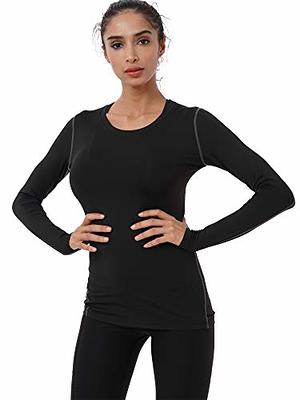 NELEUS Women's 3 Pack Dry Fit Athletic Compression Long Sleeve T