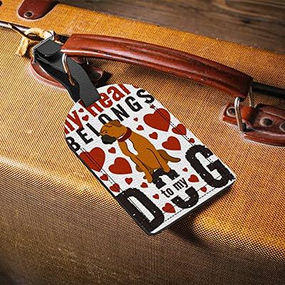  PU Leahter Luggage Tag for Suitcases, Privacy