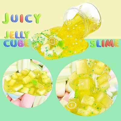2 Packs Jelly Cube Crunchy Slime Kit,Non Sticky,Super Soft Sludge  Toy,Birthday.