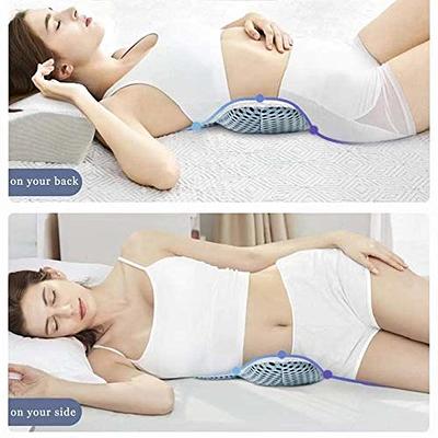 Lumbar Pillow for Sleeping, Adjustable Height 3D Lower Back