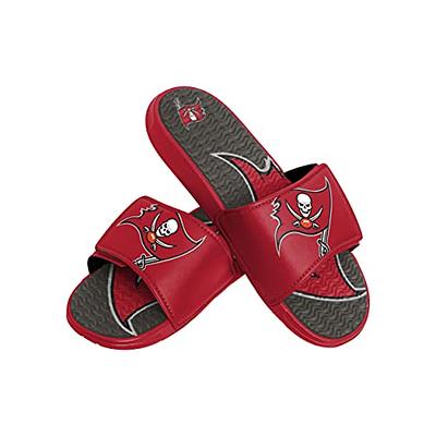 FOCO NFL Boys Youth 8-16 Colorblock Team Logo Sport Adjustable Gel Slide Flip Flop Sandals Slippers