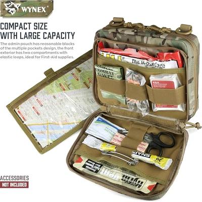 WYNEX Tactical Molle Admin Pouch of Laser Cut Design, Utility Pouches Molle  Attachment Military Medical EMT Organizer with Map Pocket EDC EMT Pack