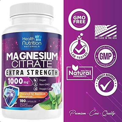  NaturalSlim MagicMag C Magnesium Citrate Capsules – Magnesium  Supplement with Natural Potassium, Sleep Support, Heart Health, and Muscle  Cramp Relief