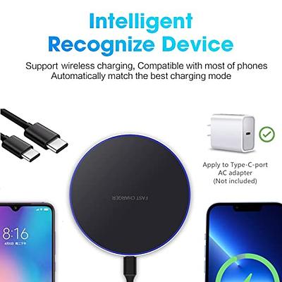  Yootech Wireless Charger,10W Max Fast Wireless Charging Pad  Compatible with iPhone 15/15 Plus/15 Pro Max/14/13/SE  2022/12/11/X/8,Samsung Galaxy S22/S21/S20,for AirPods Pro 2(No AC Adapter)  : Cell Phones & Accessories