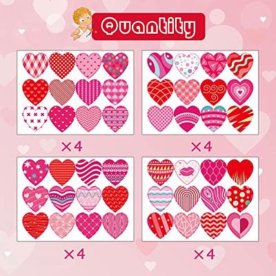 500Pcs Candy Heart Stickers for Kids Valentine Stickers Roll Heart Stickers  for Envelopes Decorative Labels Valentine's Day Wedding Party Favors