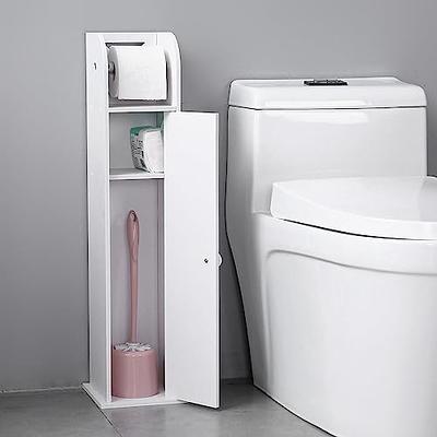 VASAGLE Small Bathroom Storage Cabinet, Slim Organizer, Toilet Paper Holder with Storage with Slide Out Drawers, for Small Spaces, White UBBC847P31