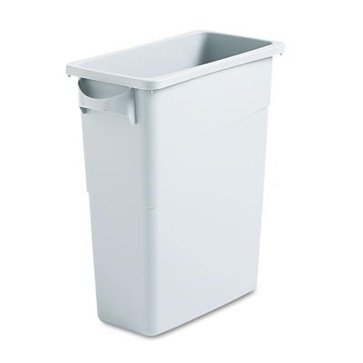 Lavex 52 Qt. / 13 Gallon Slim Gray Rectangular Under-Counter Trash Can