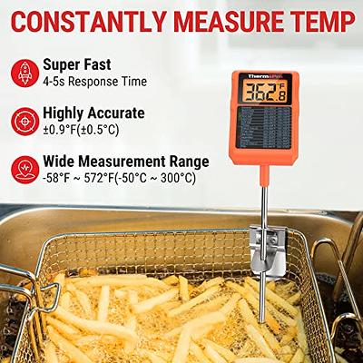 15 Deep Fryer Thermometer with Clip - Stainless Steel Dial Thermometer for  Kitchen Pot, Fry Oil, Candy, Meat Cooking - Professional Quality 