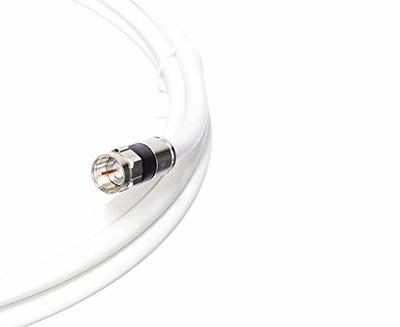 Short Coaxial Cable, 2-Pack 1ft Coaxial Cable, RG6 Cable 0.3m with Right  Angle Connectors, White 75 Ohm Shield Digital Coax Cables with F-Male