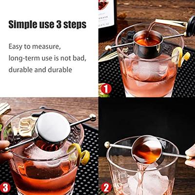 Stainless Steel Bar Jigger with Handle Measuring Tool for Whiskey Cocktail  Tequila Liquor Barware 2 pcs (Brown) - Yahoo Shopping