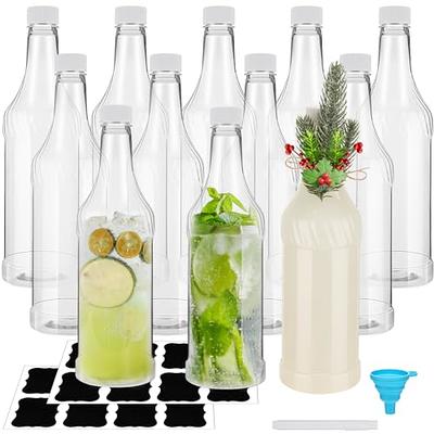  Luxfuel 24 oz Clear Glass Bottles with Lids, Reusable