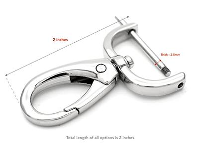 CRAFTMEMORE 2pcs Oval Snap Hooks Heavy Duty Metal Push Gate Swivel