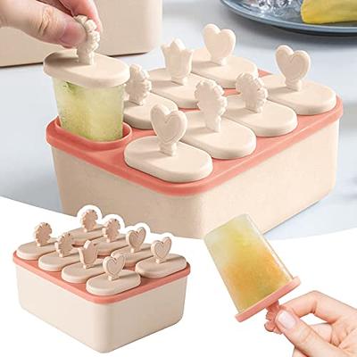 Silicone Popsicle Molds, Cute Ice Pop Molds Reusable Cake Pop Mold Set with  Lid Popsicle Sticks, Easy Release BPA Free Cartoon Ice Cream Mold for Kids
