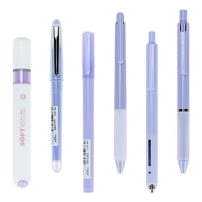 Mr. Pen- Retractable Gel Pens, 6 Pack, Morandi Barrels, Japanese Black Gel Pens, Fast Dry, Gel Pens Fine Point 0.5mm, Cute Pens, Gel Ink Pens, Black
