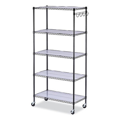 Alera®5-Shelf Wire Shelving Kit with Casters and Shelf Liners, 48w