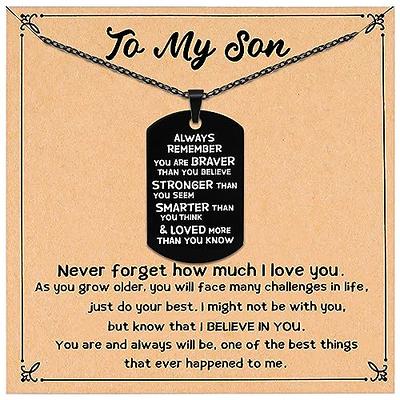 To My Son Keychain Mom To Son Cute Metal Key Chain Ring Necklace Pendant  Graduation Day Birthday Party Gift For Son Teen Boys - Temu