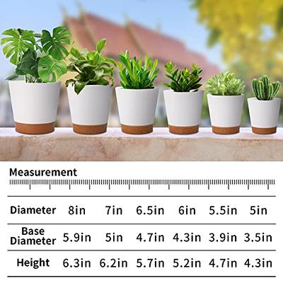 WOUSIWER 16 Pack 6 inch Plastic Planters for Indoor Flower Pots