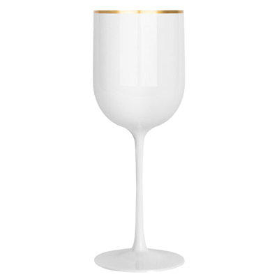 Elegant Stemless Wine Glass with Gold Rim - 18 oz Capacity