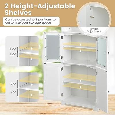 Costway Bathroom Tall Storage Cabinet Freestanding Linen Tower w