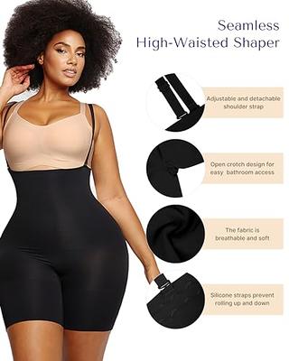 Women's High Waist Tummy and Thigh Control Shapewear - Black, M/L
