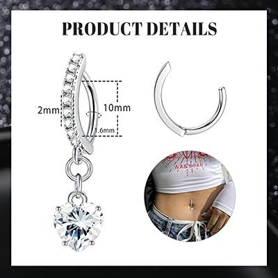 Surgical Steel Belly Button Ring 14G Navel Dangle Ring Studs Body Piercing