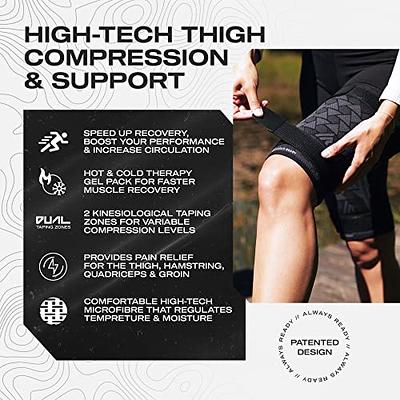 Always Ready, Thigh Compression Support Sleeve (2 Per Pack) with Hot & Cold  Gel Pack for
