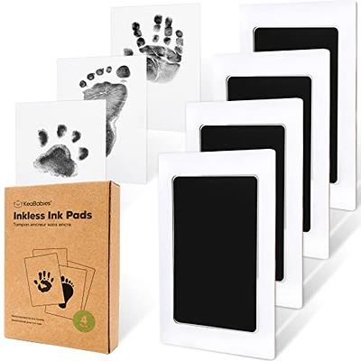 KeaBabies Baby Hand and Footprint Kit & Inkless Hand and Footprint Kit -  Baby Footprint Kit - 4-Pack Ink Pad for Baby Hand and Footprints - Newborn