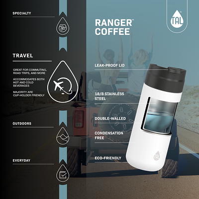 TAL Stainless Steel Ranger Coffee Mug 18oz, White - Yahoo Shopping