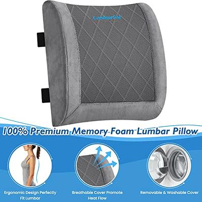 LumbarPal Lumbar Support Pillow for Office Chair Back Support Lumbar Pillow  for Car, Gaming, Office Chair - Improve Sitting Posture & Back Pain Relief,  Memory Foam, Adjustable Straps, Fluffy Grey - Yahoo Shopping