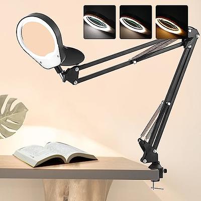 Brightech LightView Pro Magnifying Desk Lamp, 2.25x Light Magnifier with  Clamp, Adjustable Magnifying Glass with Light for Crafts, Reading, Close  Work
