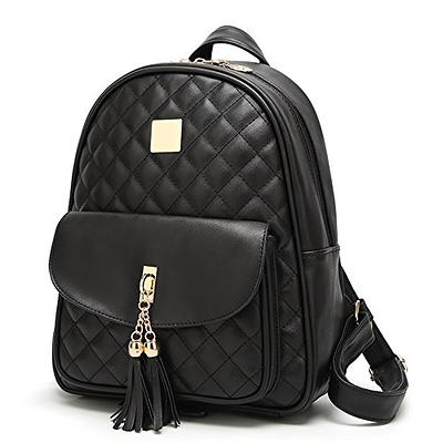 I IHAYNER Women's Simple Design Quilted Backpack Mini Backpack for Women  3Pcs Leather Backpack Purse for Women Small Backpack