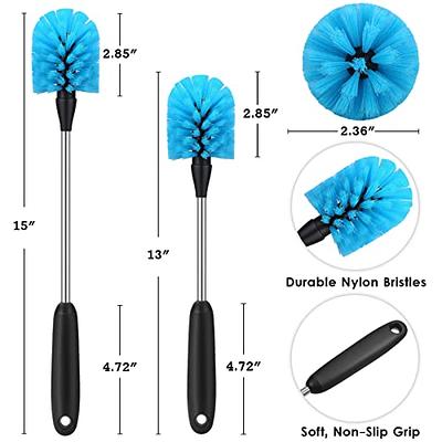 Dish Brush Set of 5 with Convenient Holder, Bottle Water Brush, Dish Scrub  Brush, Scrubber Brush and Straw Brush - Kitchen Scrub Brushes Non Slip Long