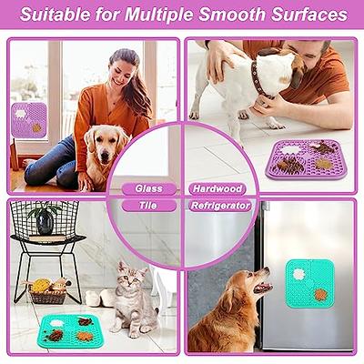 Licking Mat for Dogs & Cats 2 Pack with Suction Cups Dog Peanut Butter Lick  Pads