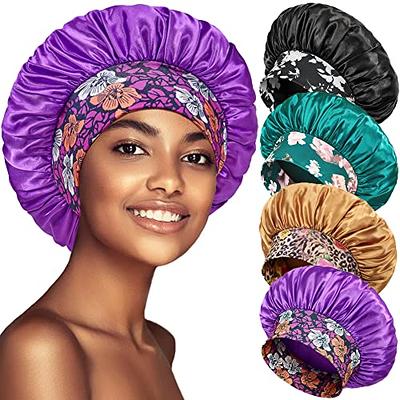 Silky Satin Bonnet Cap - Black