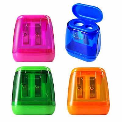 2Pcs Single Hole Pencil Sharpeners, Plastic Manual Pencil