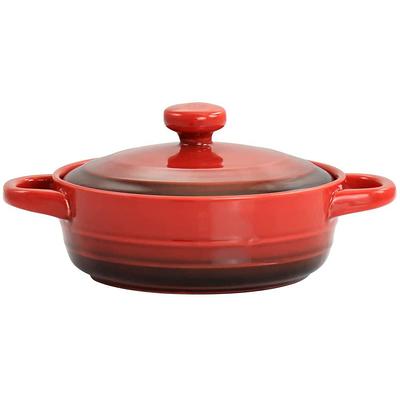 Crock-Pot 22 fl.oz Gradient Red Stoneware 2 Piece Soup Bowl Set