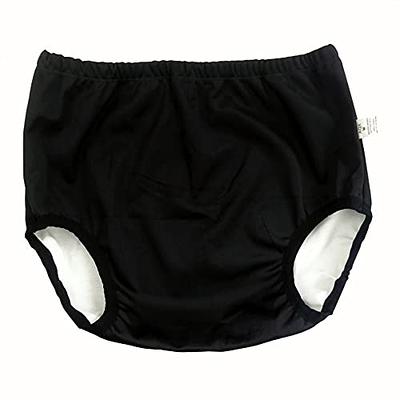 Waterproof Incontinence Underwear for Women Men,Reusable Adult  Diaper,Plastic Underwear Pants,Black,Pack of 1 (Size : Medium)