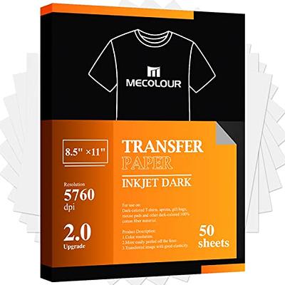 HTVRONT Heat Transfer Paper for Dark T Shirts -30 Pack 8.5x11 Iron on  Transfer Paper for Inkjet Printer, Easy to Use Printable Heat Transfer  Vinyl