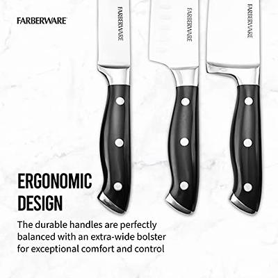 Farberware 15-piece Black Forged Triple Riveted Stainless Steel Knife Set 