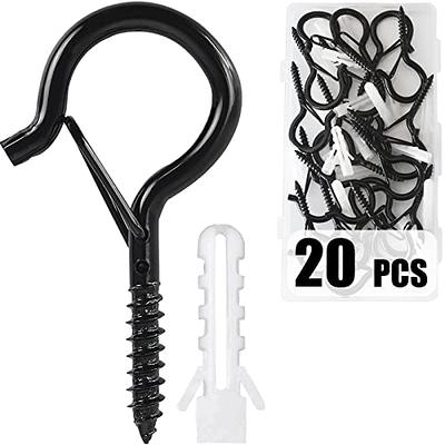 30 Pack Screw Hooks for Outdoor String Lights, Outdoor Hooks for Light Eye Hooks  Screw in Cup Hooks Ceiling Hooks with Safety Buckles Q-Hanger Hooks for  Plants Christmas Light Black