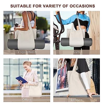 Women Pilates Yoga Mat Bag Canvas Tote Large Capacity Gym Workout