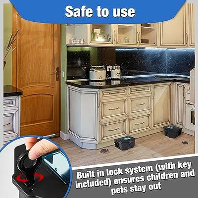 Mouse Bait Station with Keys - Child and Pet Safe Tamper Resistant Corner Unit Mini Rodent Rat Trap Bait Stations - Heavy Duty and Reusable for Home