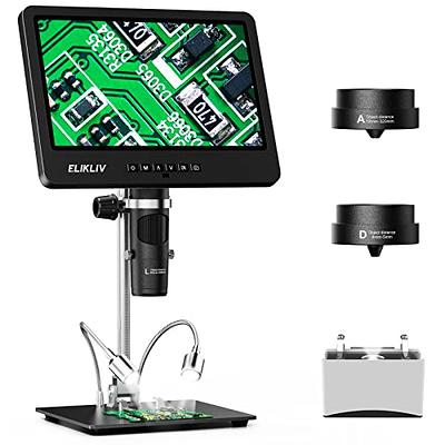 Elikliv EDM601 LCD Digital Microscope with 3 Lens, 7 Inch Coin