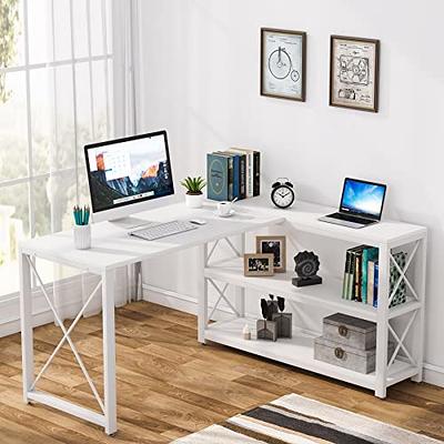 Tribesigns Computer Desk with 5 Drawers, Home Office Desks with Reversible  Drawer Cabinet Printer Stand, Industrial PC Desk with Storage, Rustic Study Writing  Table Workstation for Small Spaces - Yahoo Shopping