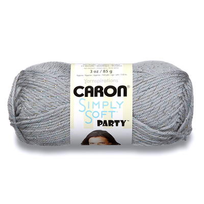 Caron Simply Soft Party 4 Medium Acrylic Yarn, Silver Sparkle 3oz/85g, 164  Yards - Yahoo Shopping