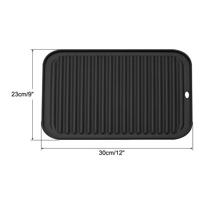 Drainage Mat Large Silicone Dish Drying Mat Reusable Eco-Friendly Dish  Drying Mat Non-Slip Dishwashing Silicone Drainage Pad(Black)