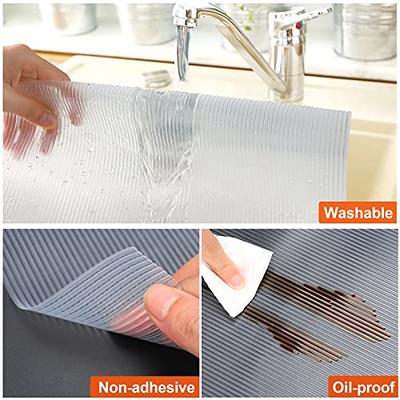 PABUSIOR Shelf Liner Clear,Waterproof Washable Plastic Drawer Liners for  Pantry Cabinet, Bathroom Shelving, Fridge, 12Inch