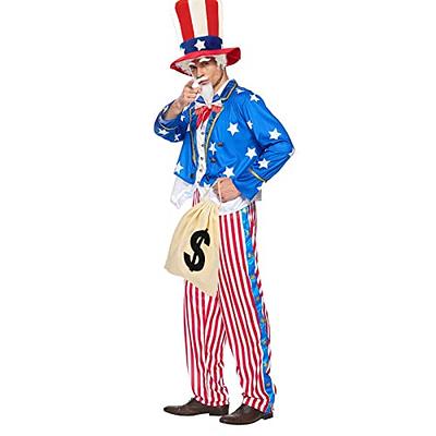 2 Pcs Uncle Sam Top Hats 4th of July Party Hats American Flag Sequin Stars  Hats Uncle Sam Costume Patriotic Party Accessories Favors Supplies for Men