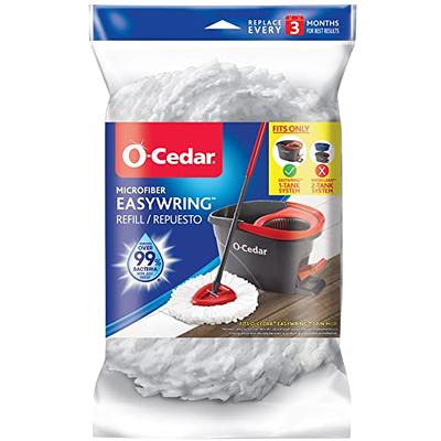 O-Cedar EasyWring Microfiber Spin Mop, Bucket Floor Cleaning System, Red,  Gray